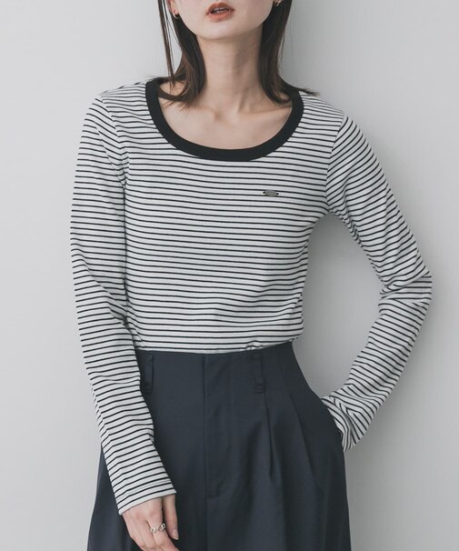 ラウンドネックリブTシャツ