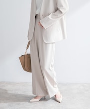 ストレッチツイルタックストレートパンツ