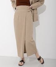 リネンライクハイウエストラップスカート