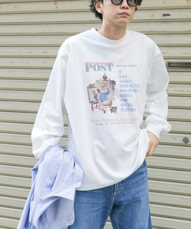 FORK&SPOON　グラフィックプリントロングスリーブTシャツ