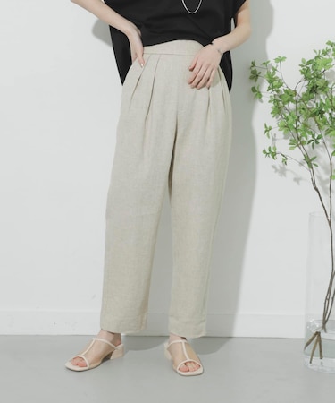 リネンヘリンボーンパイピングパンツ