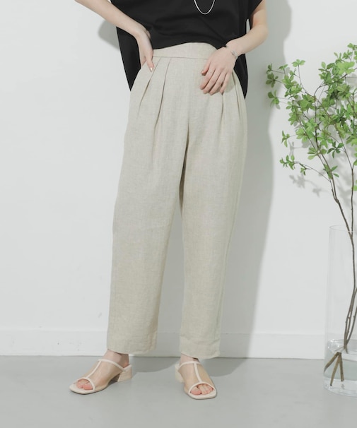 リネンヘリンボーンパイピングパンツ