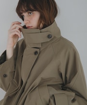 撥水バックフレアスタンドカラーコート