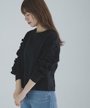 『WEB限定』フリルスリーブスウェットプルオーバー