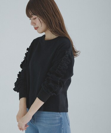 『WEB限定』フリルスリーブスウェットプルオーバー