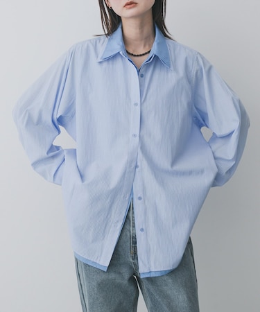 『WEB限定』フェイクレイヤードルーズシャツ