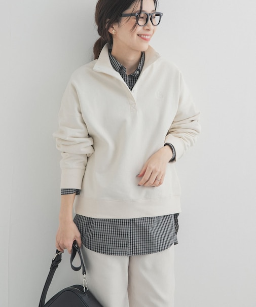 刺繍スタンドカラースウェット