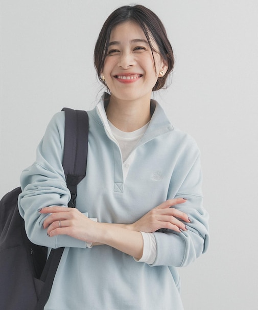 刺繍スタンドカラースウェット