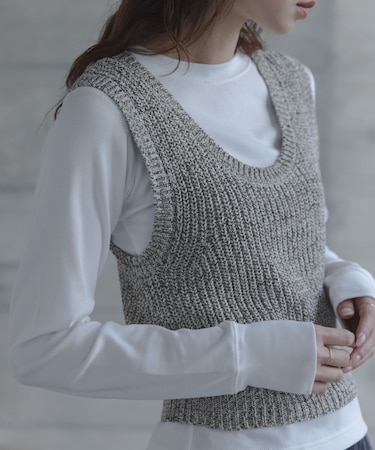 スムースタッチテレコリブクルーネックプルオーバー