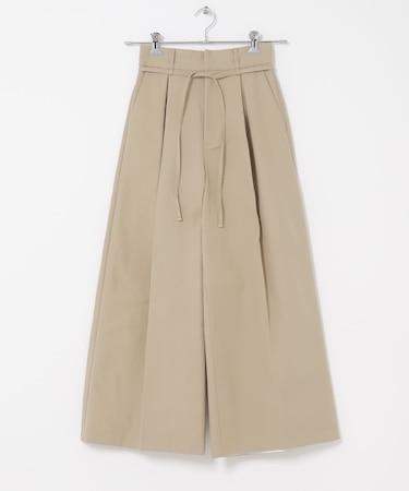 コットンツイルベルテッドワイドパンツ