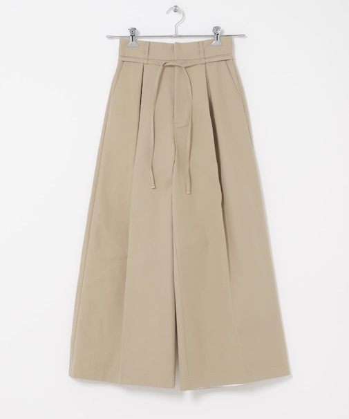 コットンツイルベルテッドワイドパンツ