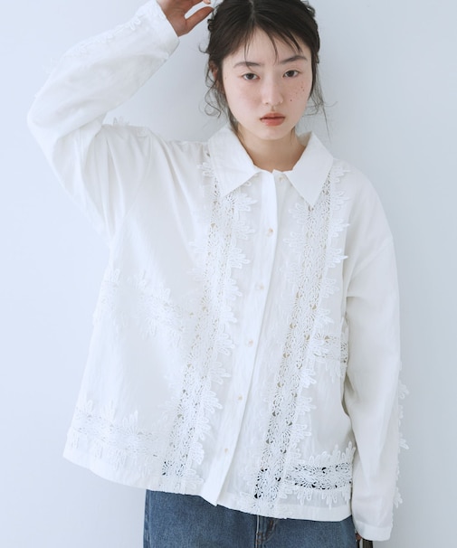 ヴィンテージライクレースシャツ