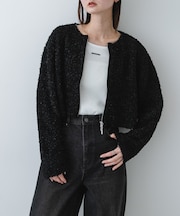 『洗濯可』コードテープヤーンカーディガン