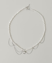 ハートレイヤードパールマンテルネックレス