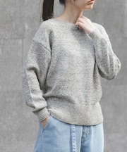 FORK&SPOON　テープヤーンボートネックニット