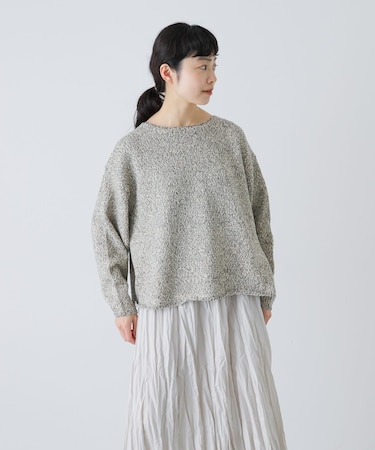 テープヤーンボートネックニット