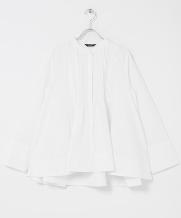 フレアシルエットピンタックブラウス