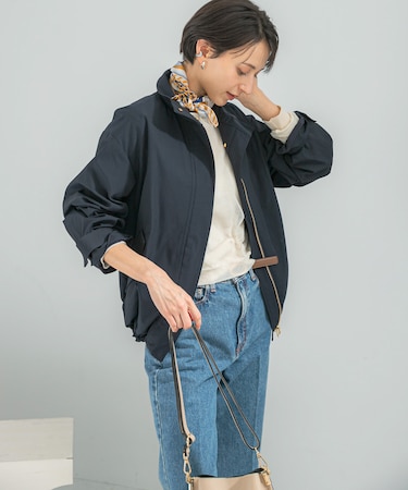 撥水スタンドカラーミドルコート