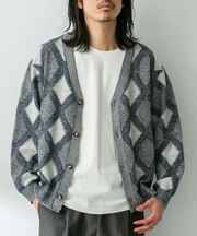ジャガードVネックニットカーディガン