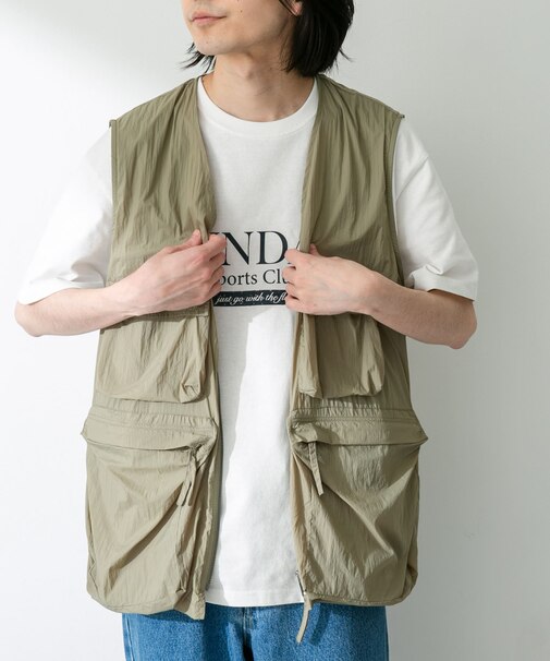 ナイロンマルチポケットジップベスト