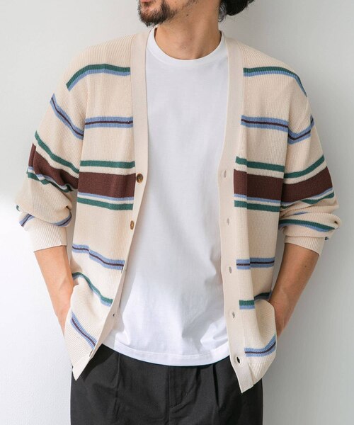 robe de chambre マルチボーダー カーディガン マルチボーダーニットカーディガン｜アーバンリサーチの通販｜&mall
