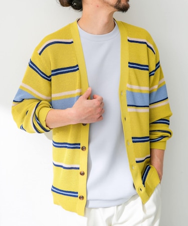 マルチボーダーニットカーディガン