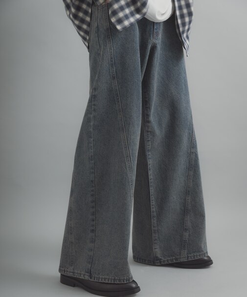 ケミカルバギーワイドデニムパンツ