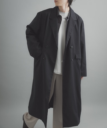 ダブルブレストロングコート