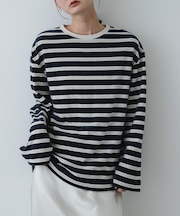 ベロアボーダーTシャツ