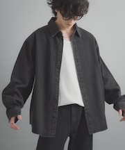ジャガードデニムレギュラーカラーシャツ