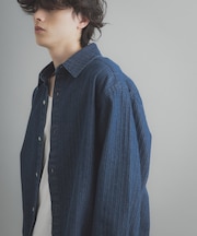 ジャガードデニムレギュラーカラーシャツ