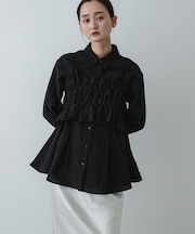 シャーリングビスチェセットシャツ