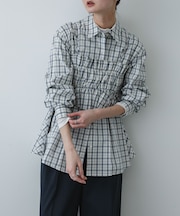 シャーリングビスチェセットシャツ