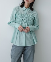 シャーリングビスチェセットシャツ