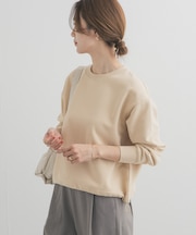 コットンスウェットヘムドロストプルオーバー