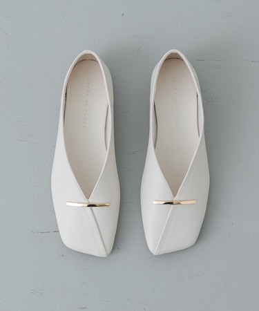 『抗菌』スクエアカットフラットシューズ