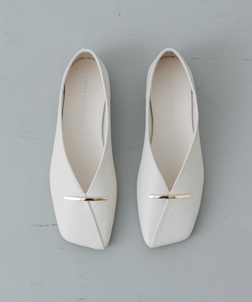 『抗菌』スクエアカットフラットシューズ