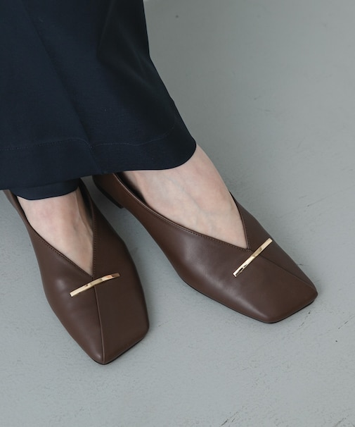 『抗菌』スクエアカットフラットシューズ