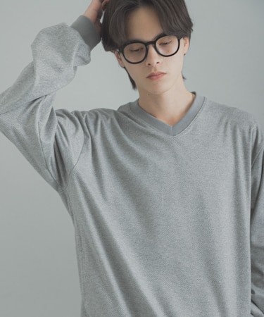 ライトカットメルトンVネックプルオーバー