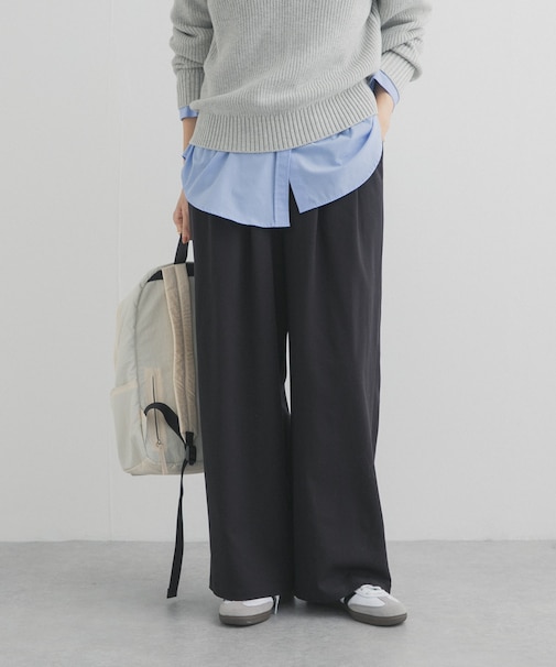 『UR TECH』完声タックギャザーワイドパンツ