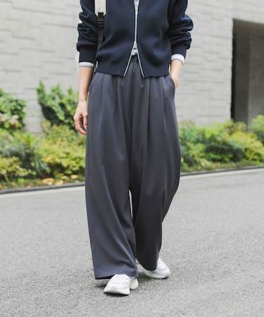 『UR TECH』完声タックギャザーワイドパンツ