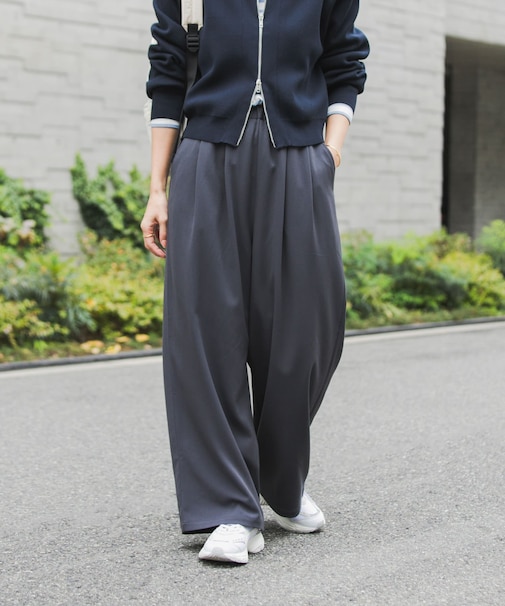 『UR TECH』完声タックギャザーワイドパンツ