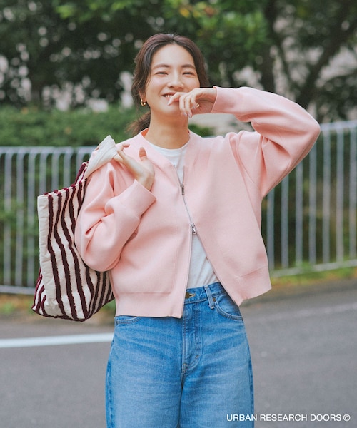 【グリーン系その他】『仁村紗和さん着用』『UR TECH Renew Knit』VネックZIPカーディガン URBAN RESEARCH DOORS｜『仁村紗和さん着用』『UR TECH Renew Knit』V
