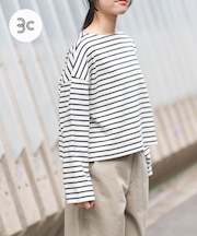 FORK&SPOON　クロップドボートネックボーダー