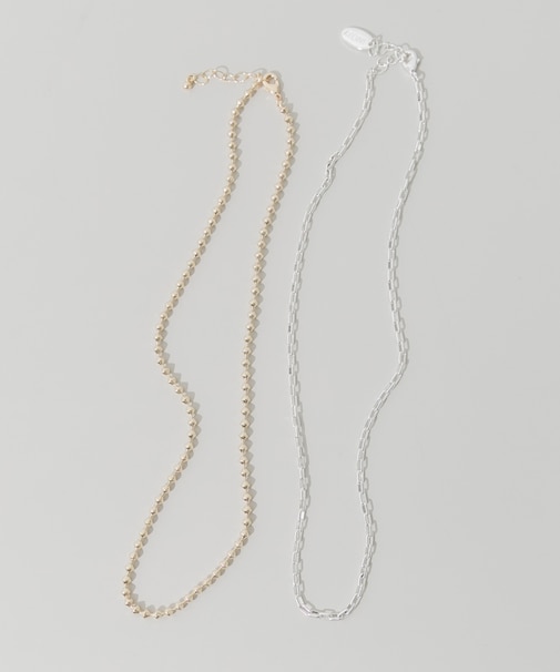 コンビカラーチェーン2セットネックレス