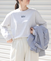 FORK&SPOON　フロッキープリントロングスリーブTシャツ