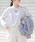FORK&SPOON　フロッキープリントロングスリーブTシャツ