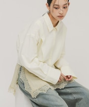 タックヘムクロップドシャツ