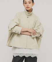 ステンカラーマントコート