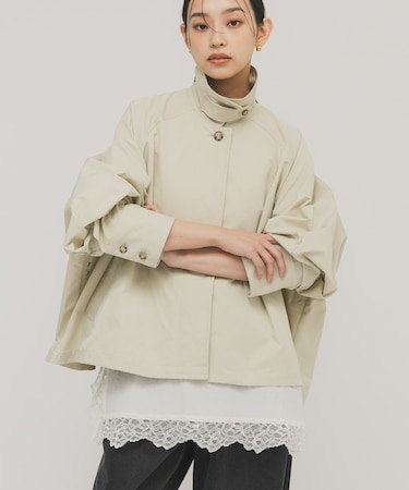 ステンカラーマントコート